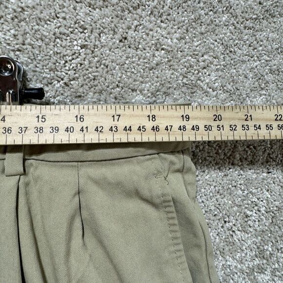 Tommy Bahama Casual Shorts Men's 38 Pleated Khaki‎ Brown Silk Cotton Blend - Picture 9 of 12